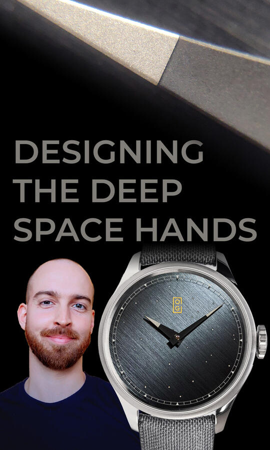 Designing Series discussing the Deep Space watch's hands design.