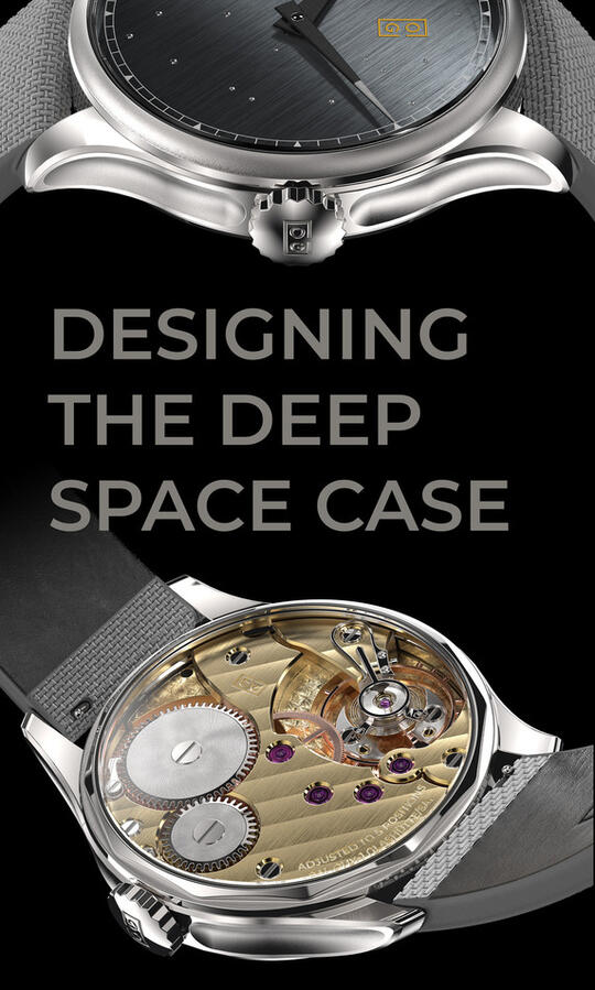 Designing Series discussing the Deep Space watch's case design.